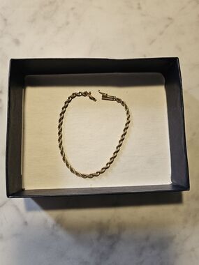 14k Gold Solid Rope Chain Bracelet Size 7